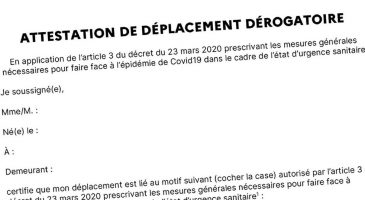 Coronavirus: la nouvelle attestation individuelle à télécharger